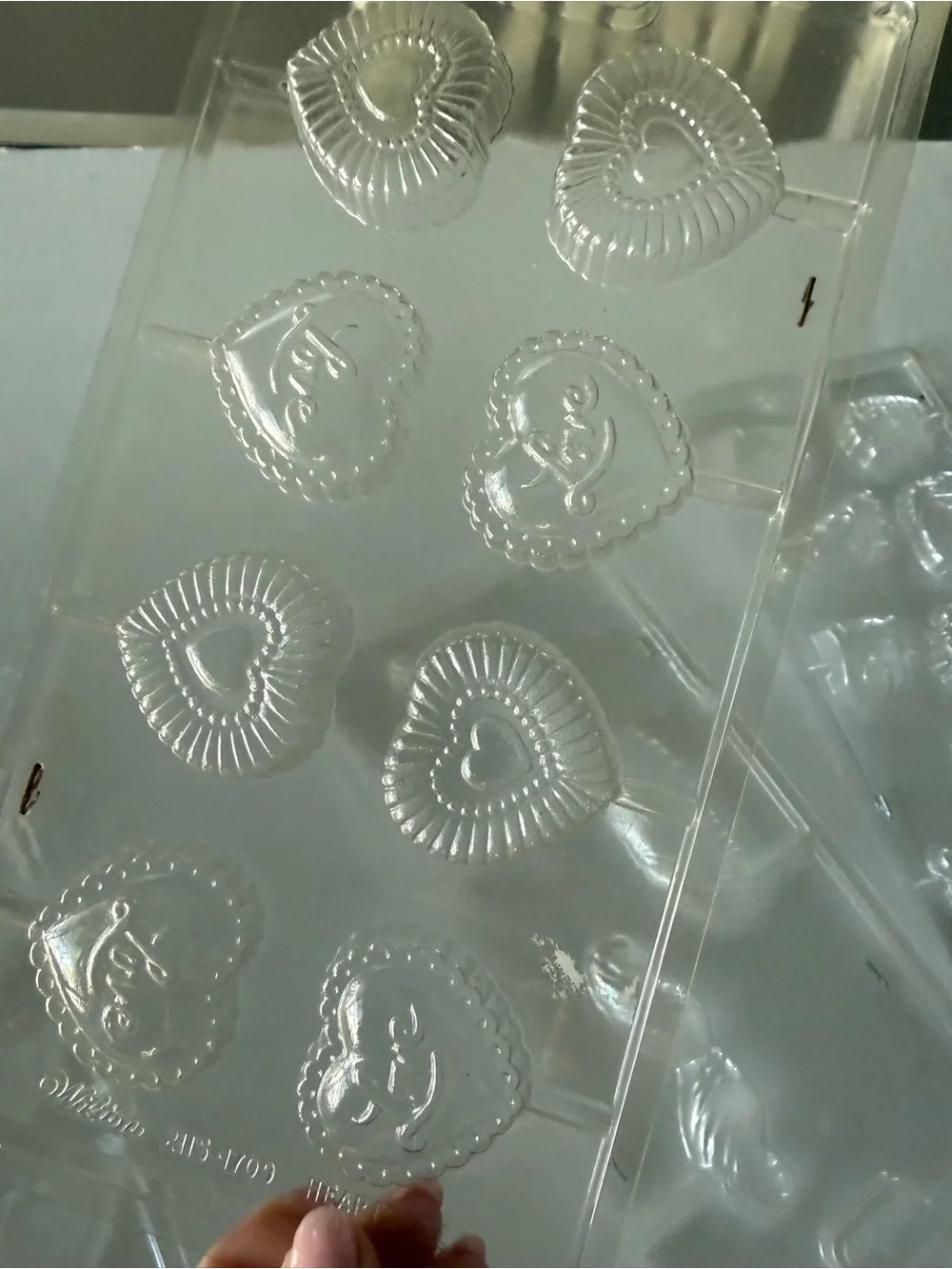 Wilton Clear Plastic Chocolate Candy Molds Set of 4 - 3 Valentine’s Day themed